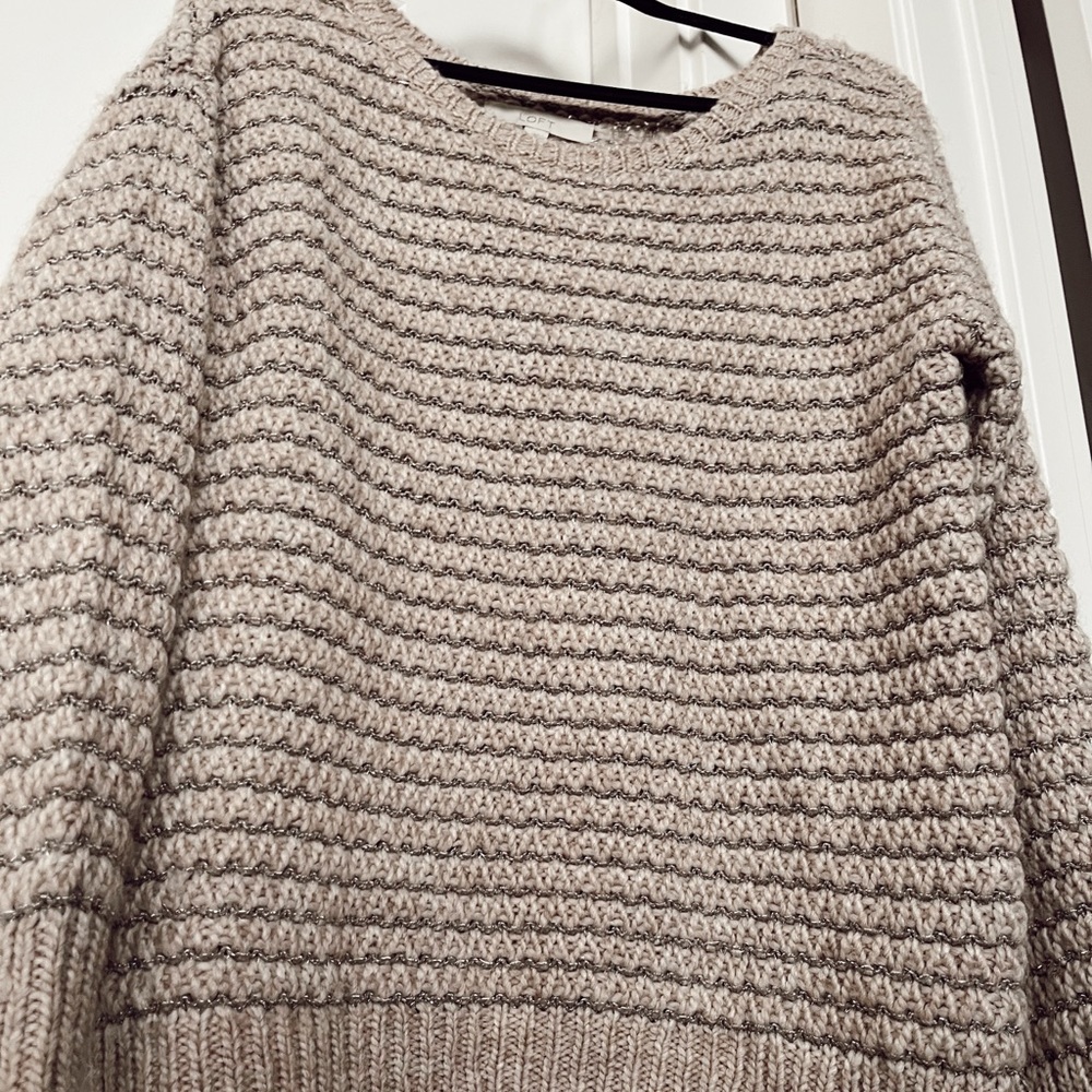 Large Taupe & Silver Loft Sweater